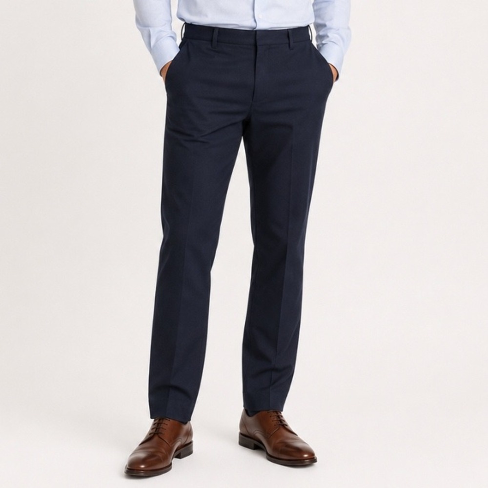 Tommy Hilfiger Modern Fit Trouser Pants 38x29 Navy Flex Stretch‎ Straight Leg